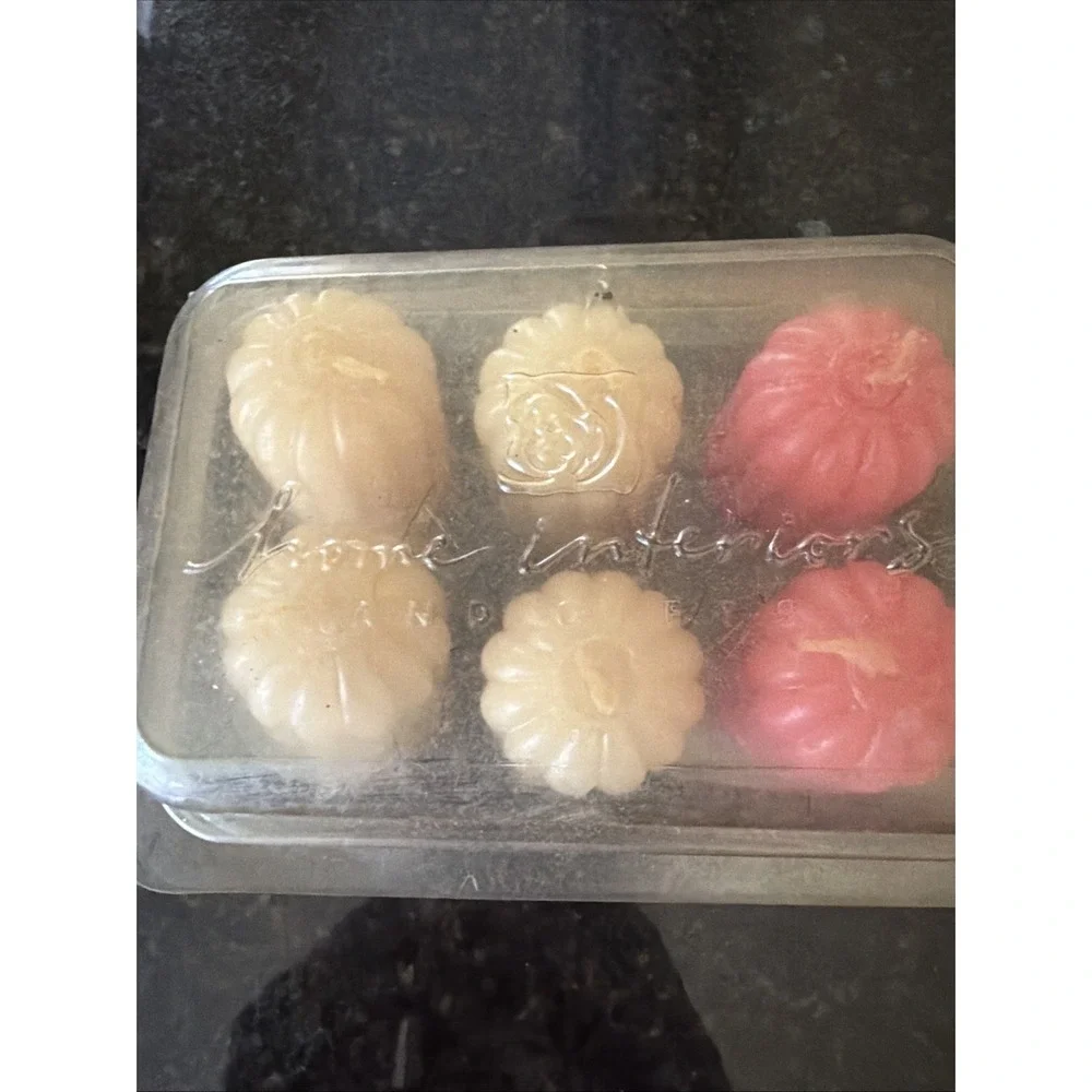 Home Interiors Votive Candles‎ Pink Cream Scented Vintage Textured NEW 6 Candles